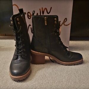 NWT Crown Vintage Black Leather Yuliana Boots